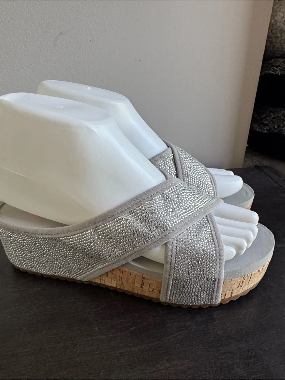GB girls Silver Sparkle Platform Sandals